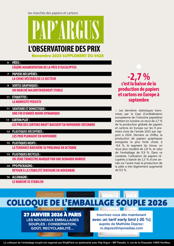 Pap Argus, Magazine sur les march&eacute;s des papiers et cartons